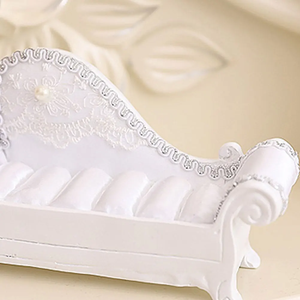 

Mini Sofa Holder Earring Rack Jewelry Display Ring Holder St Retro Resin Pad Mini Sofa Decor Cover ganizer Storage Case