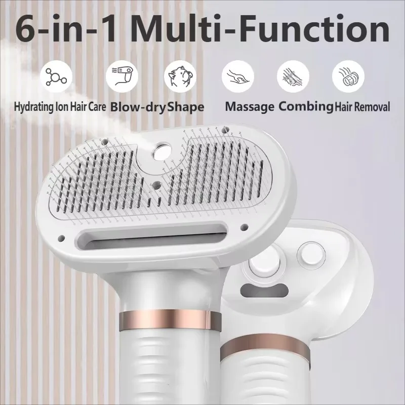 1 Piece Customization Support Pet Hair Grooming Comb Brush Massage Automatic Rechargeable Battery Simple Design Self Cleaning - view 3