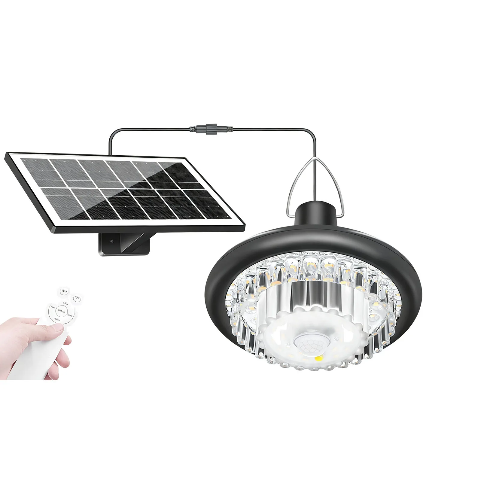 Crystal Chandelier Solar Powered Lamp Garden Pendant Light Patio Lantern Gazebo Light Villa Outdoor