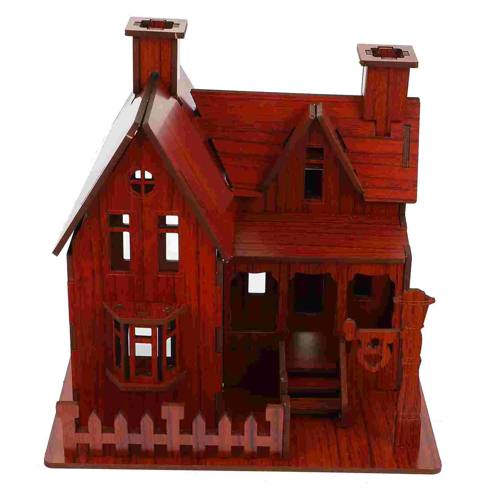 

3d House Puzzle Puzzles Decorative Model Jigsaw Toy Villa Wooden DIY Educational Child