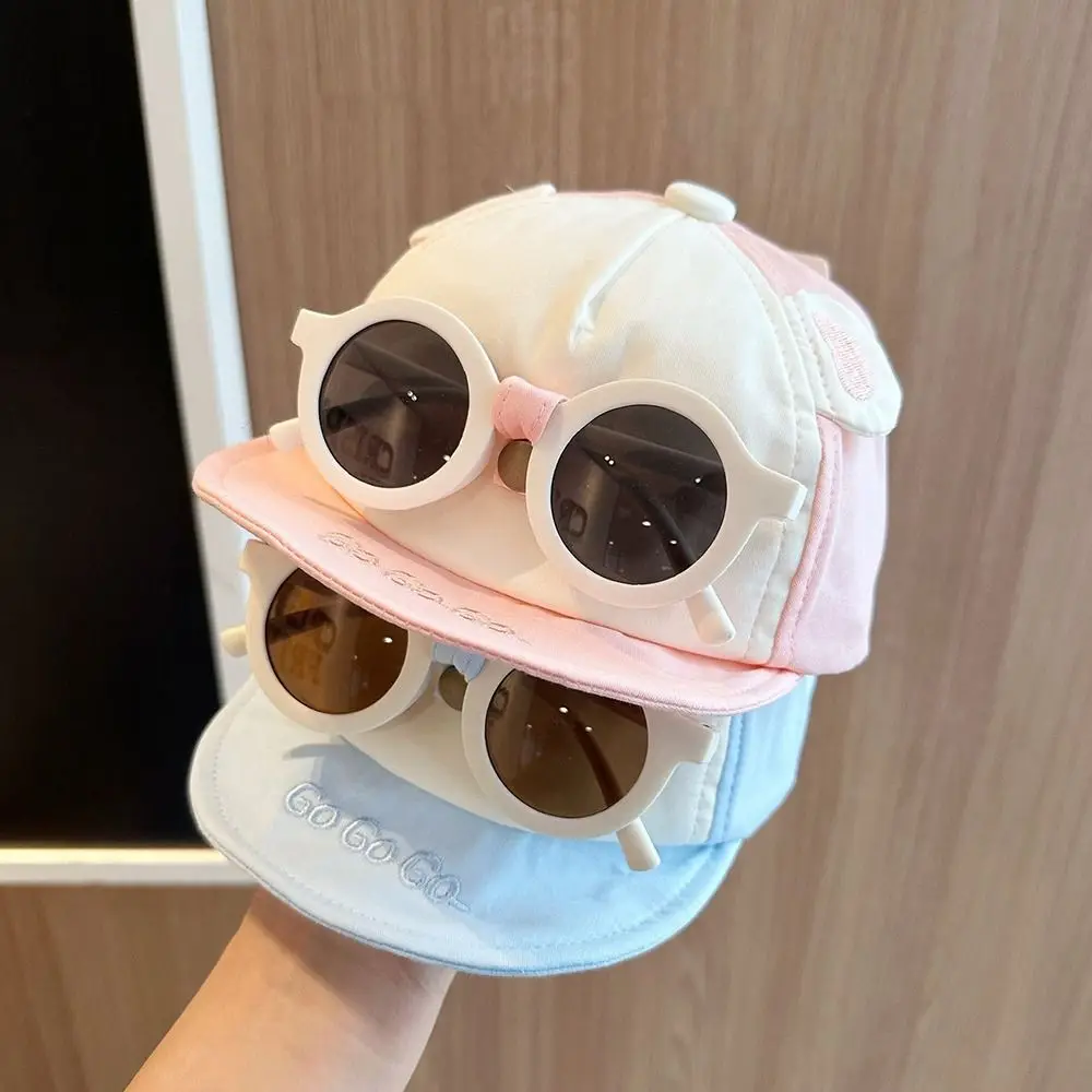 Neue abnehmbare Kinder-Sonnenbrillenmütze, verstellbare, lässige Baseballkappe, atmungsaktive Babymütze, Unisex