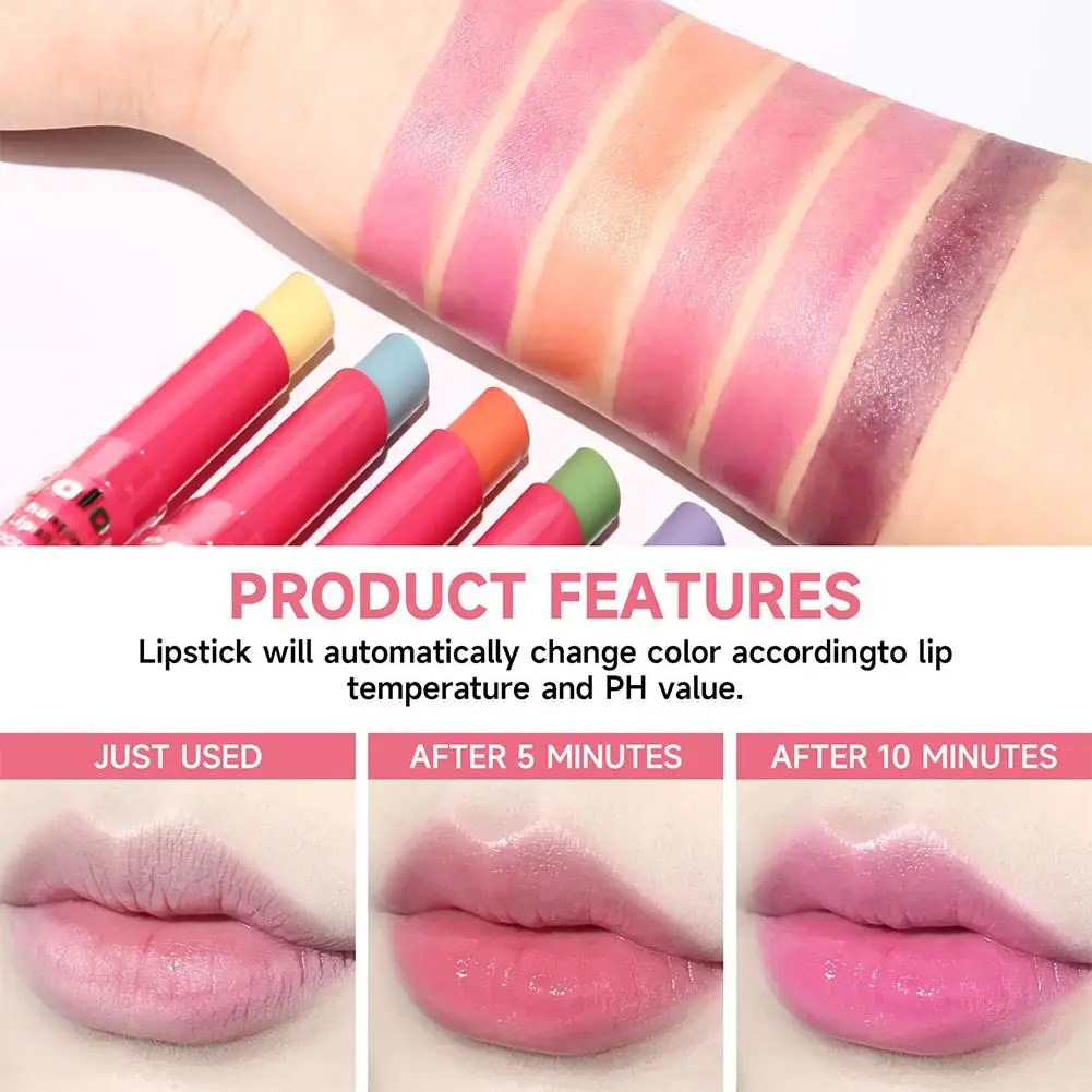 Winter 3PCS Kleurveranderende, hydraterende en warme retentie Blijvende geleidelijk veranderende kleur Lippenstift Make-up K5Z6