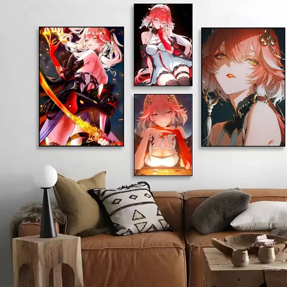 Game Wuthering Waves Changli Posters High Quality Self-adhesive Wall Art Decorations Color Prints Sticky