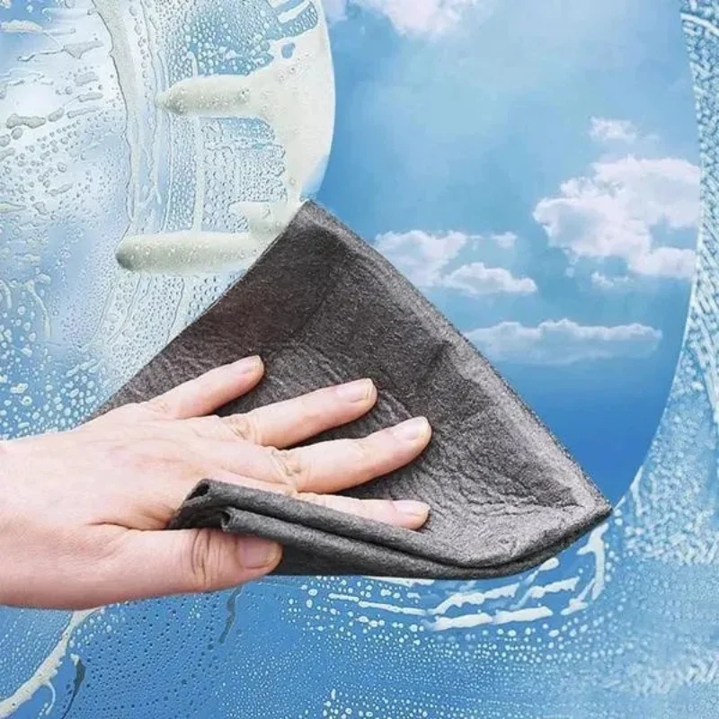 5/1PCS Thickened Magic Cleaning Cloth Reusable Microfiber Washing Rags Glass Mirror Wipe Towel For Kitchen Bathroom Clean Cloth