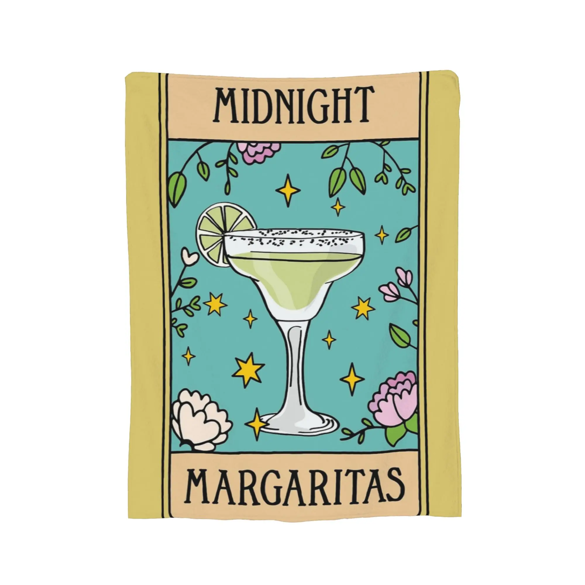 Midnight margaritas tarot art card Knitted Blanket Flannel Practical Magic  Throw Blankets for Home Couch Bedroom Quilt