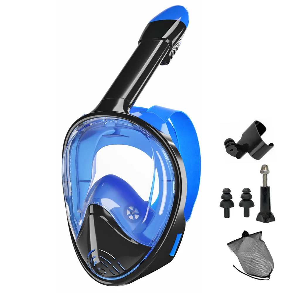 Professionelle Schnorchel-Tauchmaske, Unterwasser-Scuba-Vollgesichts-Schnorchelmaske, Anti-Beschlag-Brille für Kinder und Erwachsene, Schwimmausrüstung – Detail 9