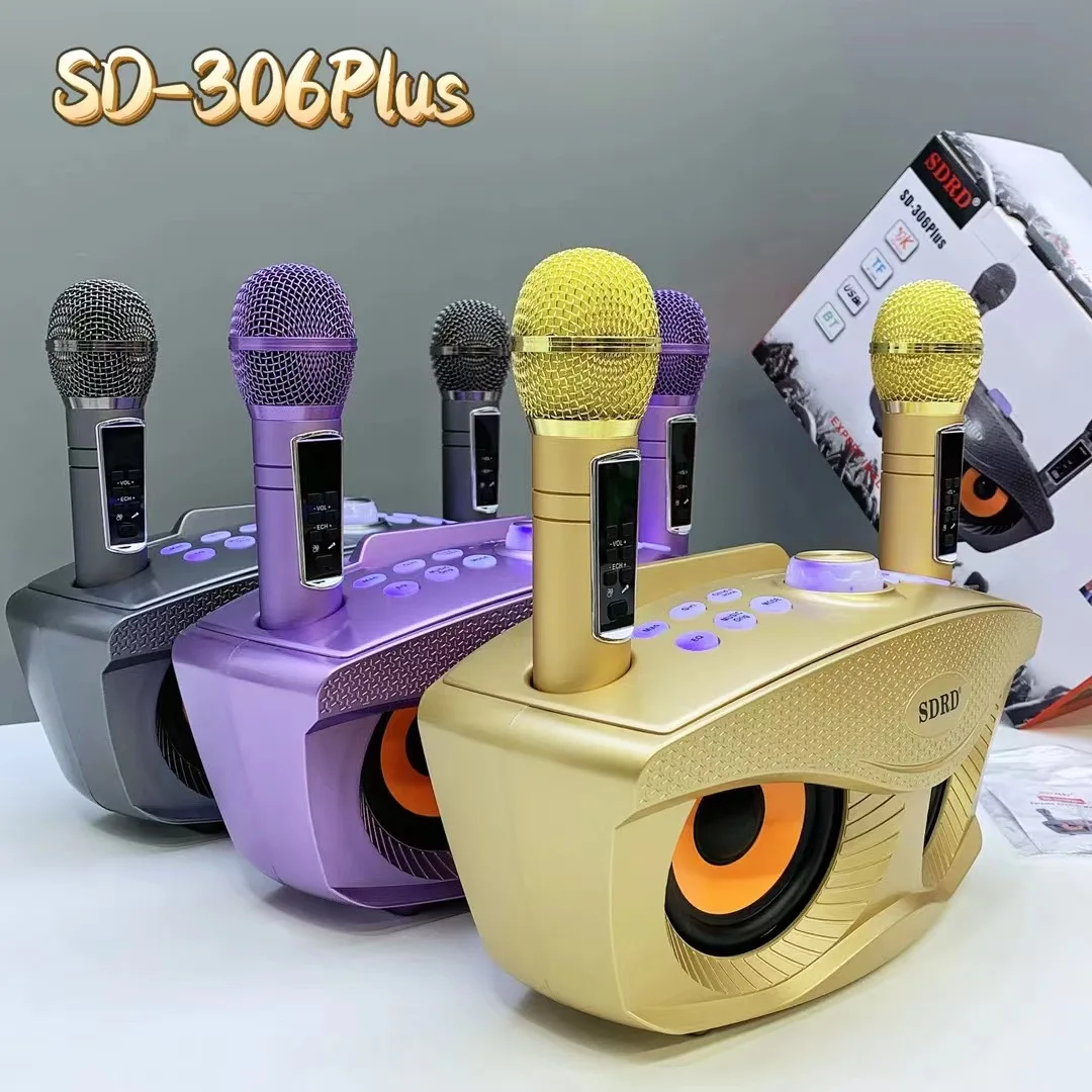 

SD306Plus party Karaoke Machine Wireles Bluetooth Speakers With Dual Mic Outdoor Family KTV System 30W High-Power Portable sound