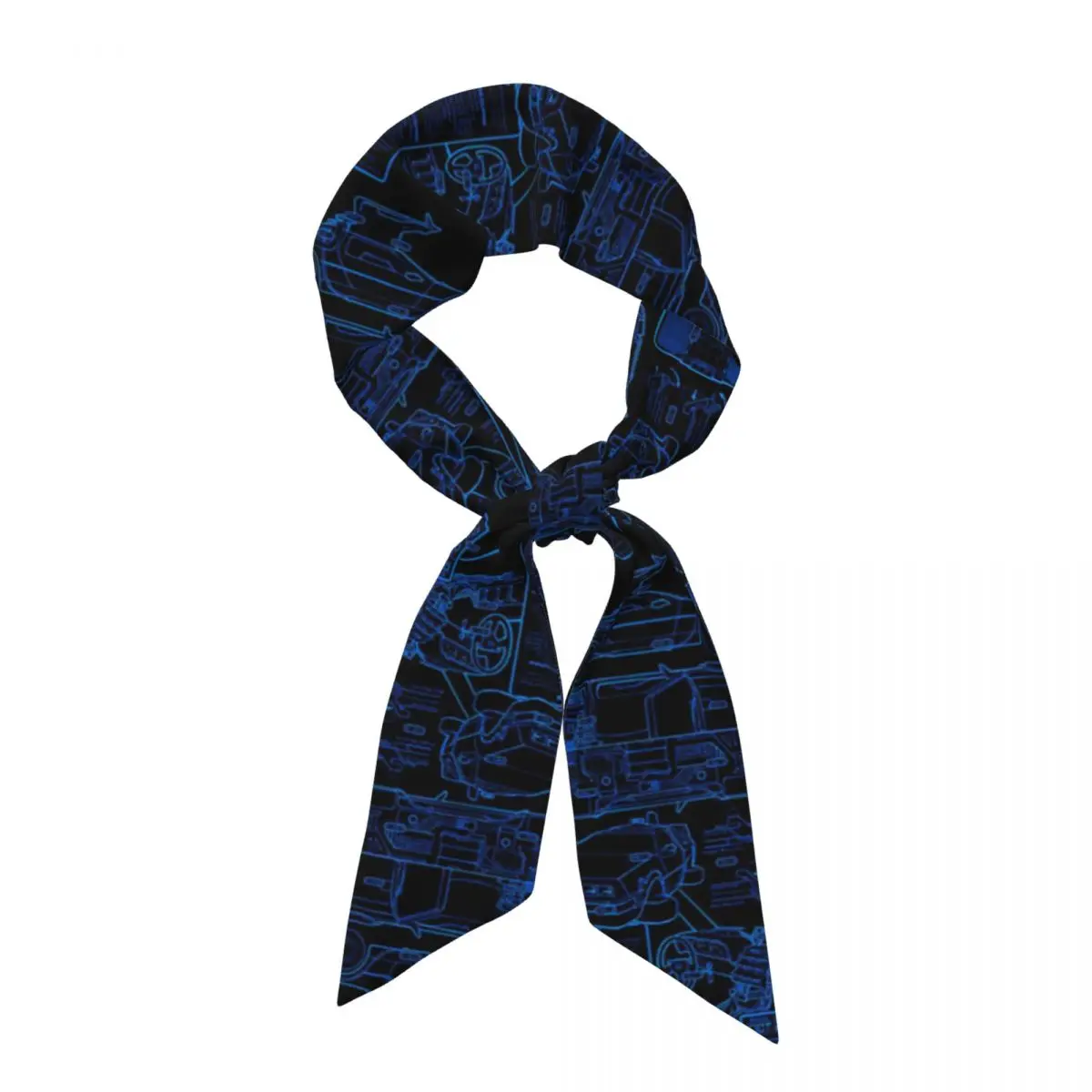 DeLorean Time Machine Back To The Future  Women Long Narrow Scarf Silky Skinny Scarf Multi-use Neck Head Wrap for