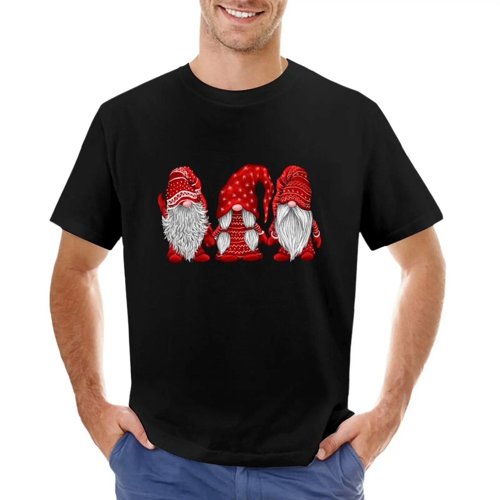 Xmas Hanging With Red Gnomies Santa Christmas Dwarf Matching Family Friends T-Shirt basketball graphic tees mens fashion