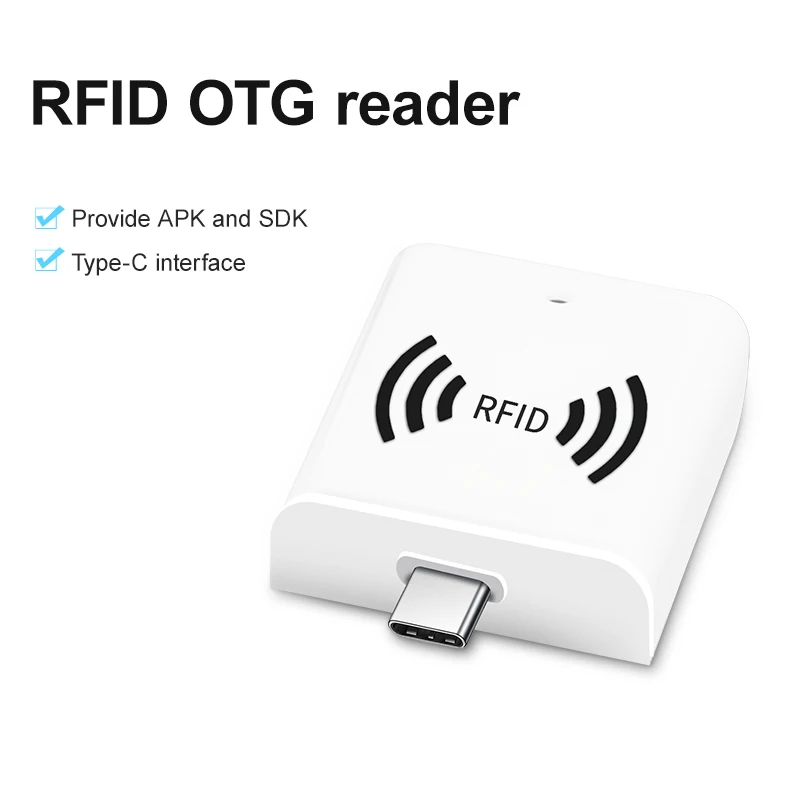 UHF RFID Handheld OTG Reader 0.5m Read Range Type-C Android Handheld UHF RFID Reader Provide with Android SDK and APP