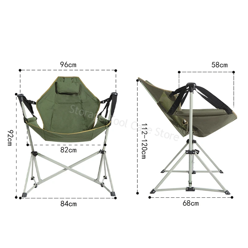 Camping Rocking Chair Relax Chairs Outdoor Swing Chair Garden Ultralight Folding Chair High Backrest Foldable Fishing Chairs