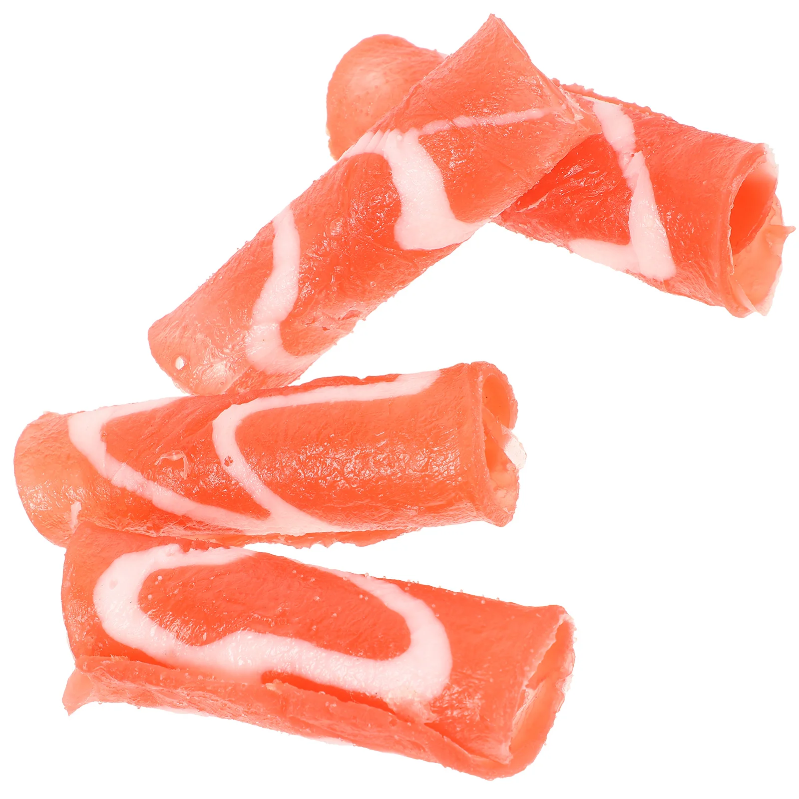 4 Pcs Simulation Meat Roll Kitchen Model Toy Artificial Food for Display Fake Realistic Ornament Cooked