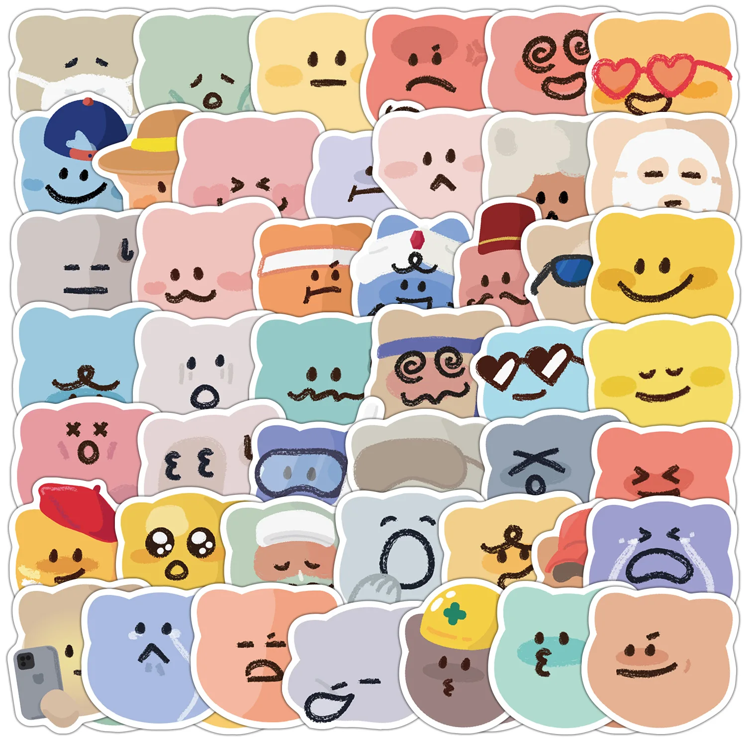 

10/50PCS Cartoon Cute Animal Colorful Bear Meme Doodle Stickers Creative Decorative Scrapbook Luggage Guitar Decal Kids Toy