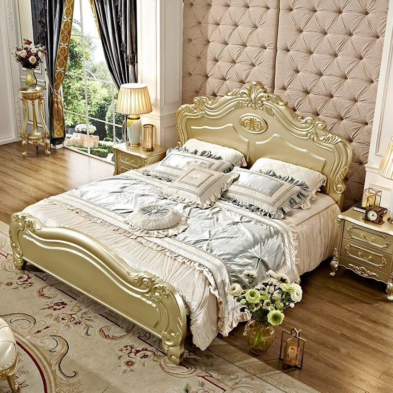 

SGF European bed master bedroom modern simple solid wood French luxury furniture