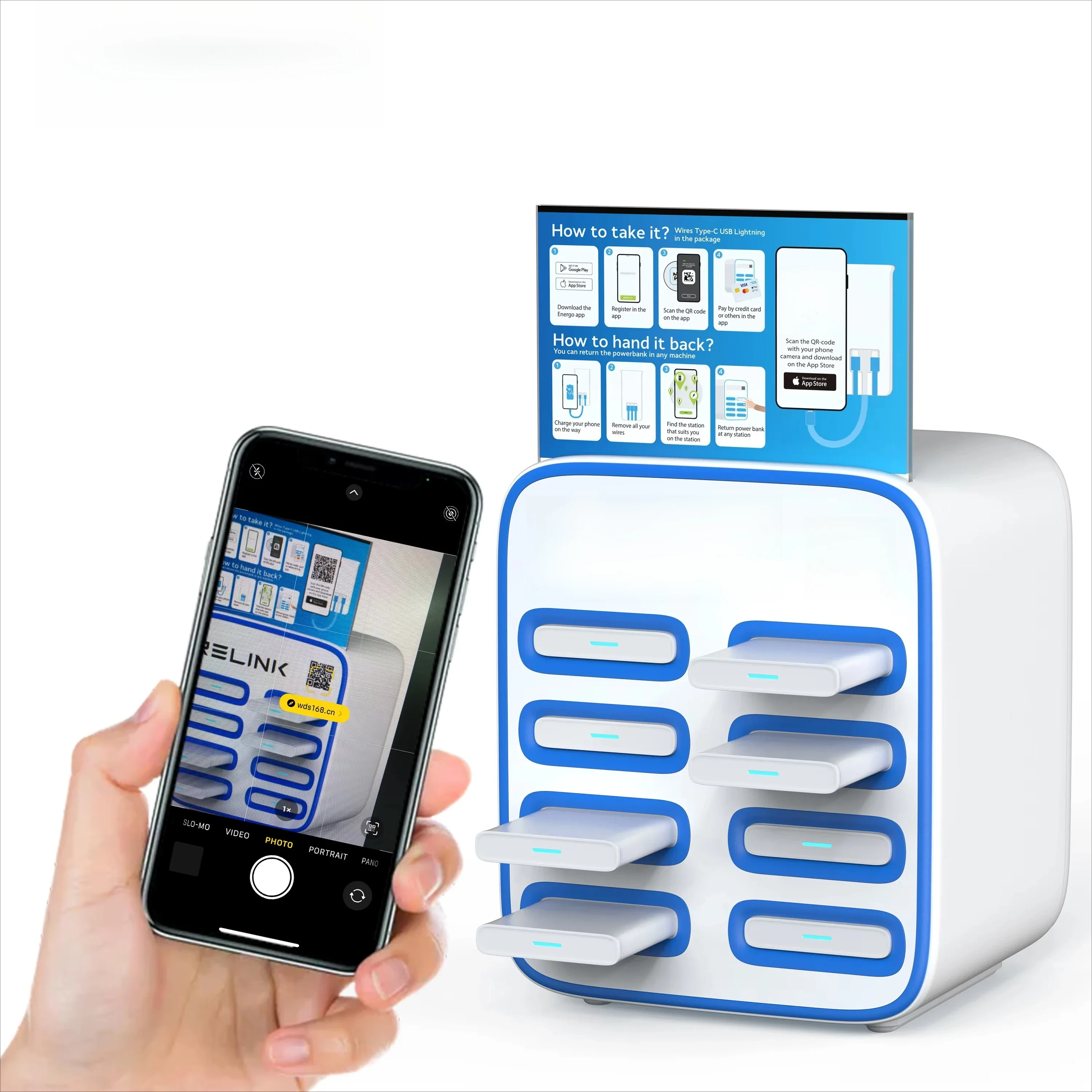 Hot Selling 8 Port Sharing Power Bank Rental Charging Station Power Bank Power Station