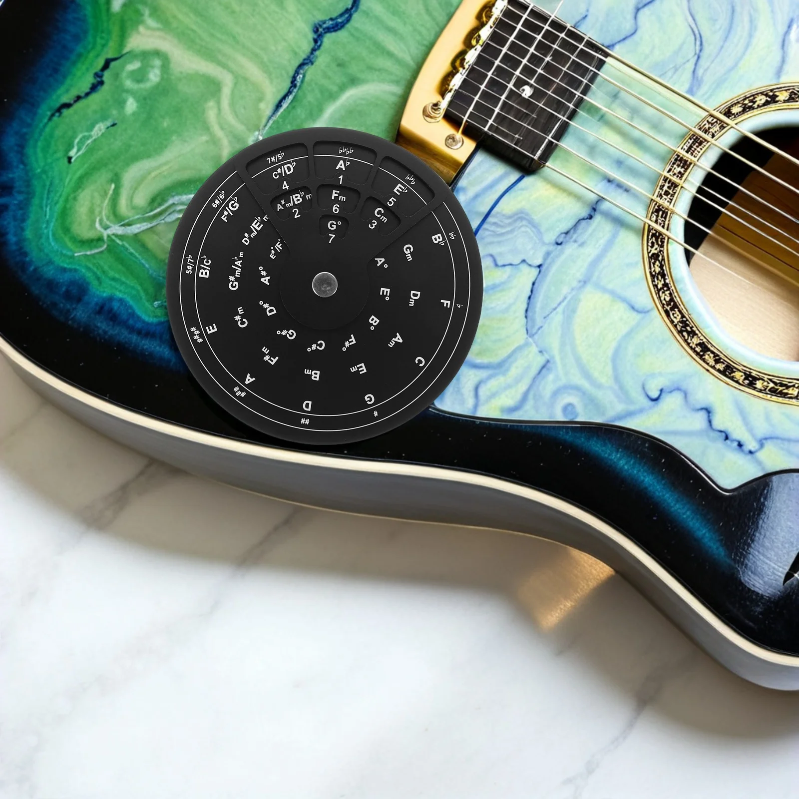 Guitar Circle Of Fifths Wheel, Aluminum Alloy Chord Progression Tool, Portable Music Theory Wheel, Scale Finder For Guitar Bass