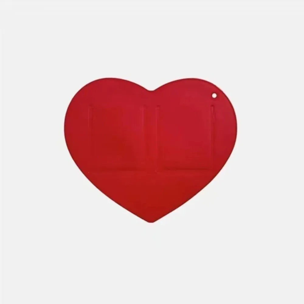 Durable PVC Photo Card Holder Love Heart Shape Korean Style Pendant Card Holder Idol Photo Frame