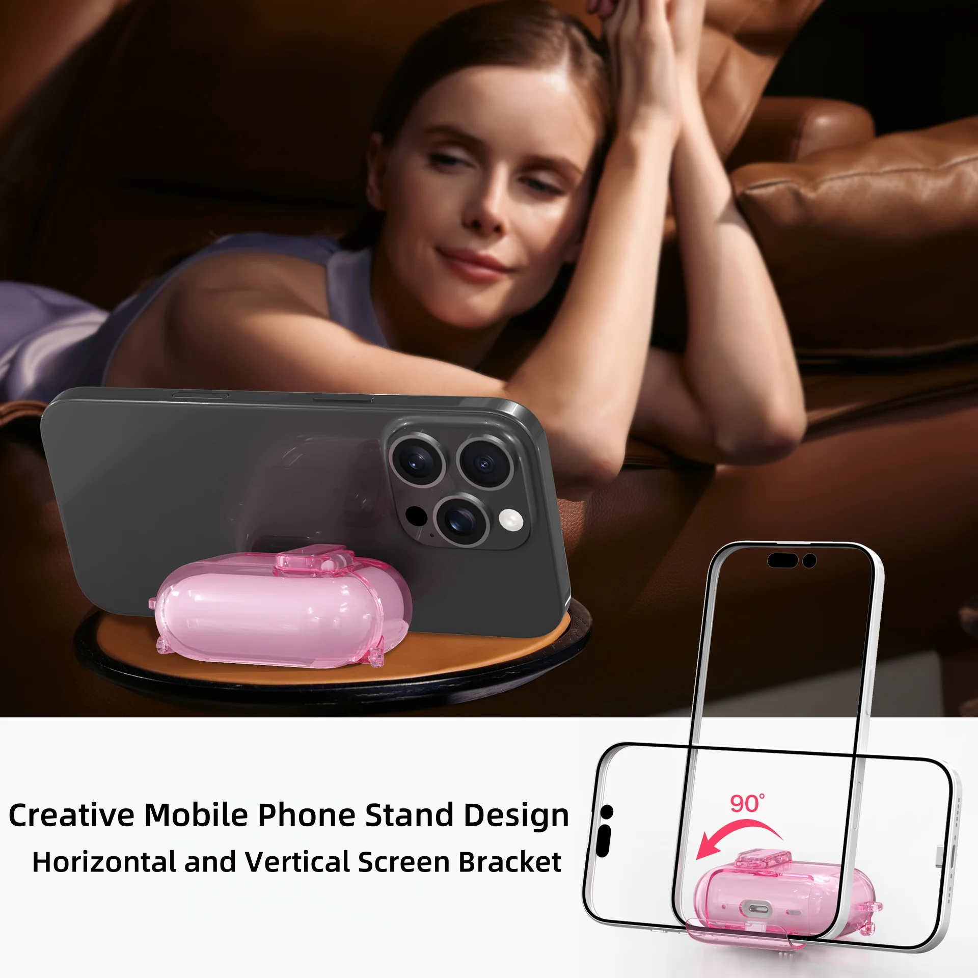 2025 for New AirPods Pro 3 Case with Phone Stand & Secure Lock Clear Cover with Cleaning Kit & Keychain For AirPods 4/Pro 2/Pro