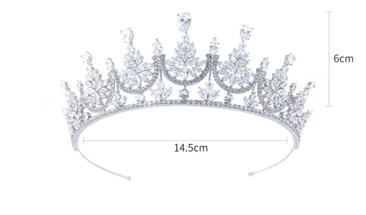 Princess Crowns For Wedding Bride Headdress Cubic Zirconia CZ Bridal Tiara Crown For Women Girl Birthday Party Prom Hair Jewelry