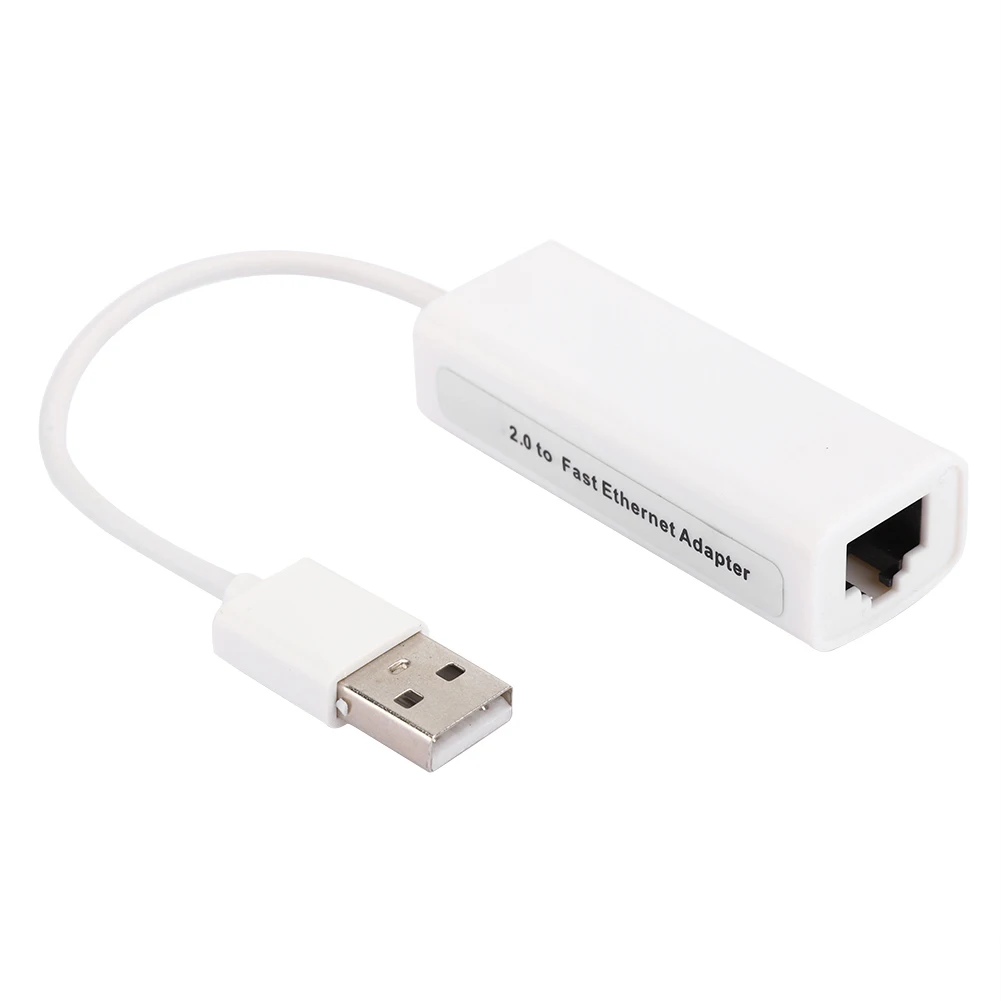 

USB2.0 Ethernet Adapter RJ45 White ABS RTL8152B High-Speed Stable Chip Computer External Network Card for Laptop Desktop Access