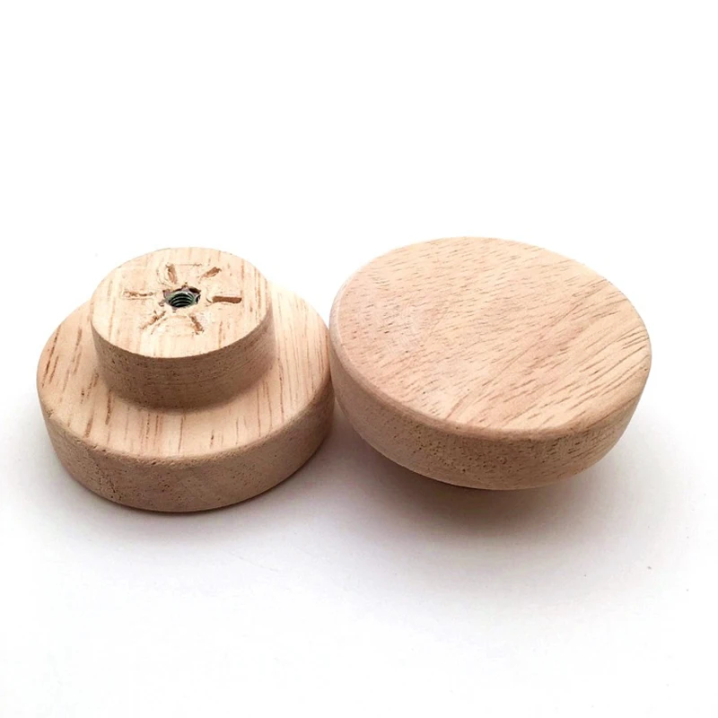 30/35/40/50mm Oak Round Pull Knobs, Eco-Friendly Natural Wooden Handle, Household Cabinet Drawer Wardrobe Furniture Hardware 4