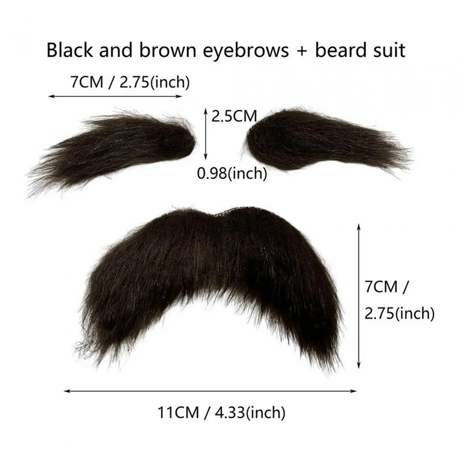 Eyebrows Kits Cosplay Props Decoration Fake Mustache Set Facial Hair for Club Activities Masquerade Costume Party Halloween Male