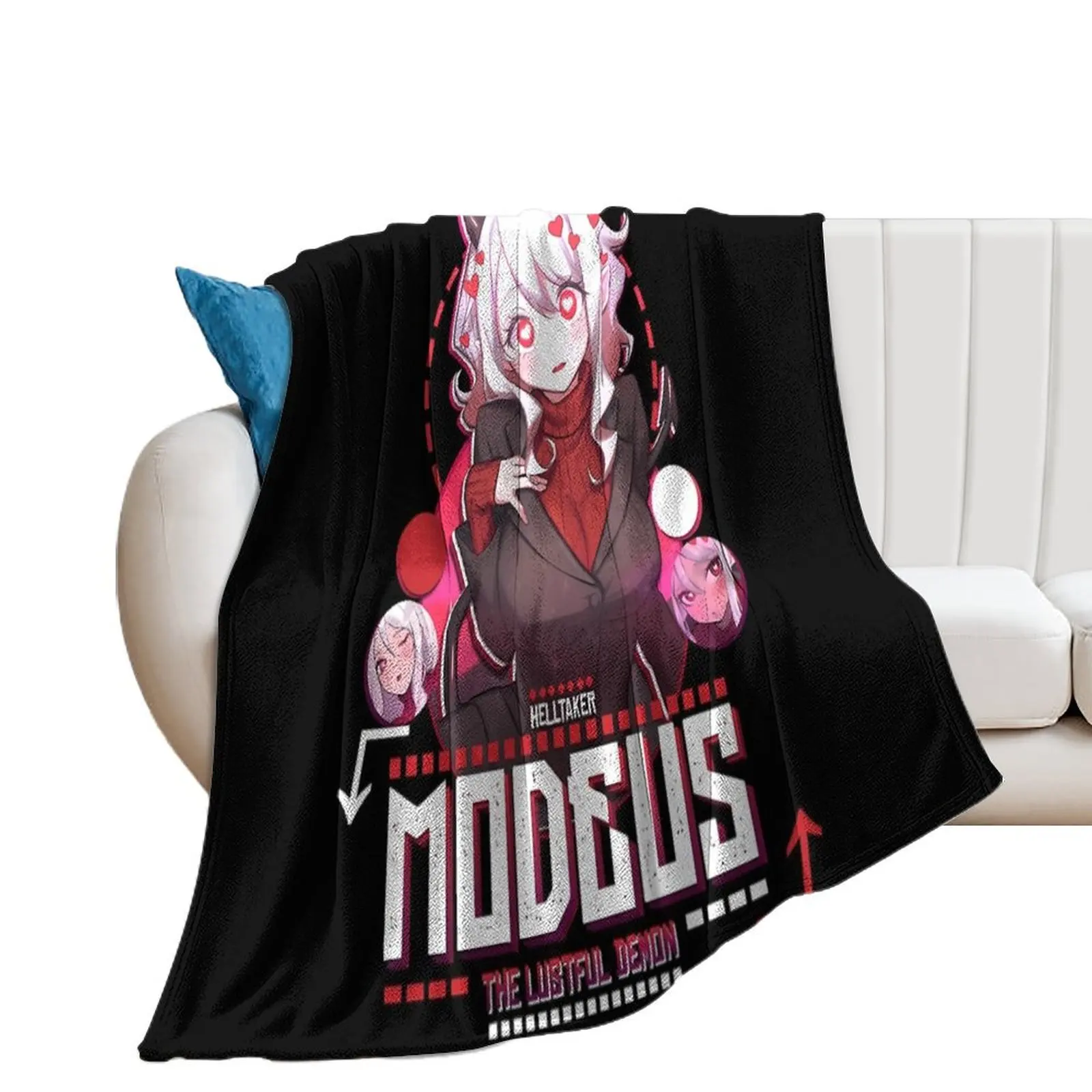 

Helltaker Modeus The Lustful Demon Throw Blanket Warm Shaggy Retros cosplay anime Blankets