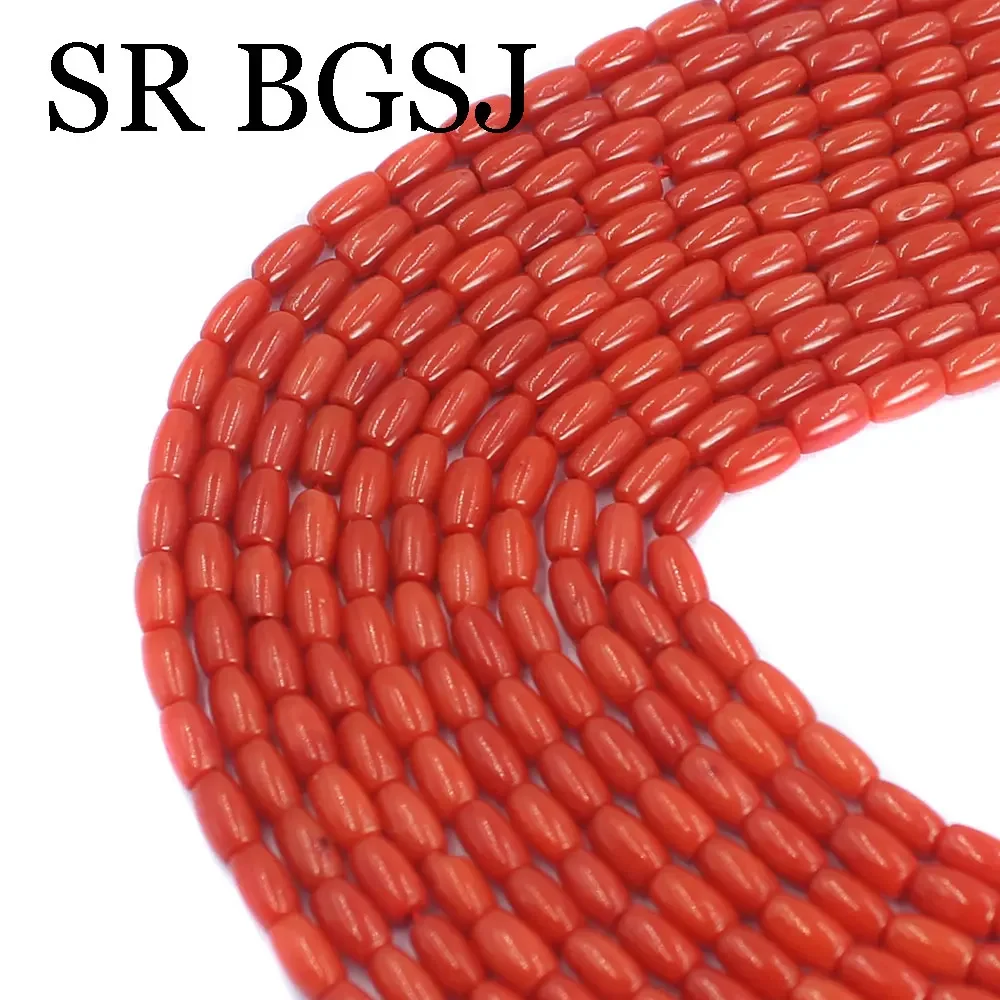 3x6mm Rice Olivary Sardi Red Sea Bamboo Coral Natural Isolation Beads For Jewelry Making DIY Bracelet Necklace