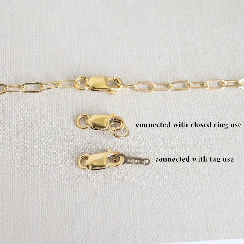 No Fade 8/10/12mm DIY Jewelry Bracelet Necklace Parrot Buckle Real 14K Gold Filled Lobster End Clasps