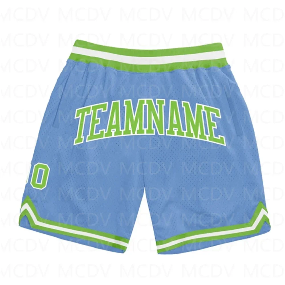 Custom Light Blue Maroon- Authentic Throwback Basketball Shorts  3D All Over Printed Men's Shorts Quick Drying Beach Shorts