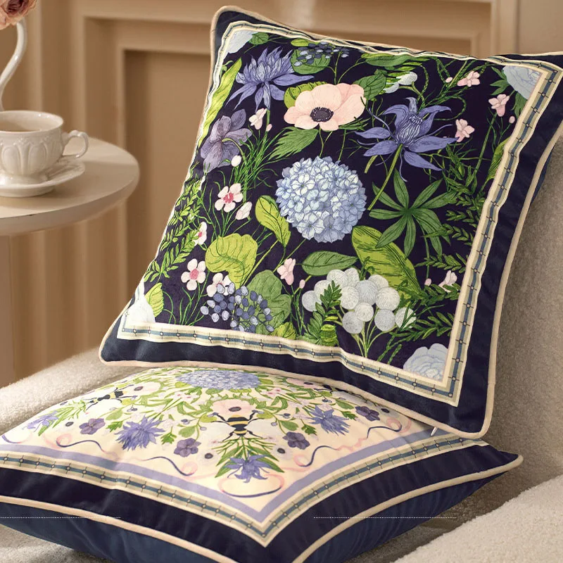 

New Light Luxury Pastoral Short Plush Pillow Cover Home Decor Items Square Dakimakura Digital Printing And Dyeing Customization