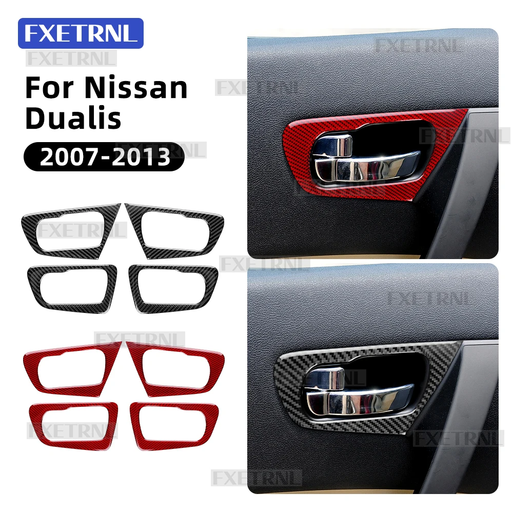

Настоящая мягкая наклейка из углеродного волокна для Nissan Dualis 2007, 2008, 2009, 2010, 2011, 2012, 2013, LHD RHD, внутренняя дверная ручка автомобиля, накладка на рамку