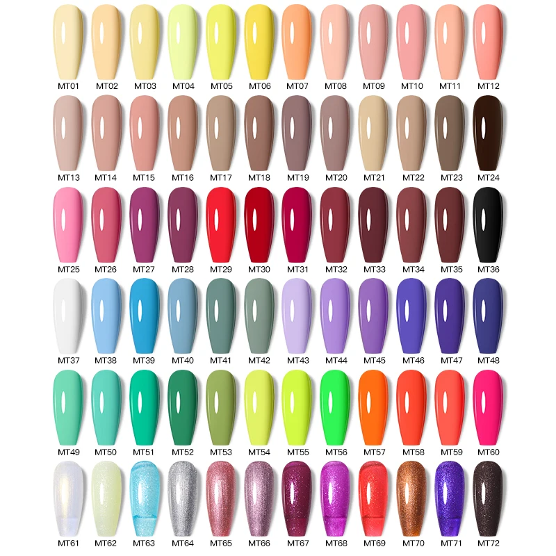 MTSSII 72 Colors 7ml Nail Fashionable Color Gel Nude Gel Semi Permanant Soak Off UV LED Nail Art For Manicure Nail Art Varnish