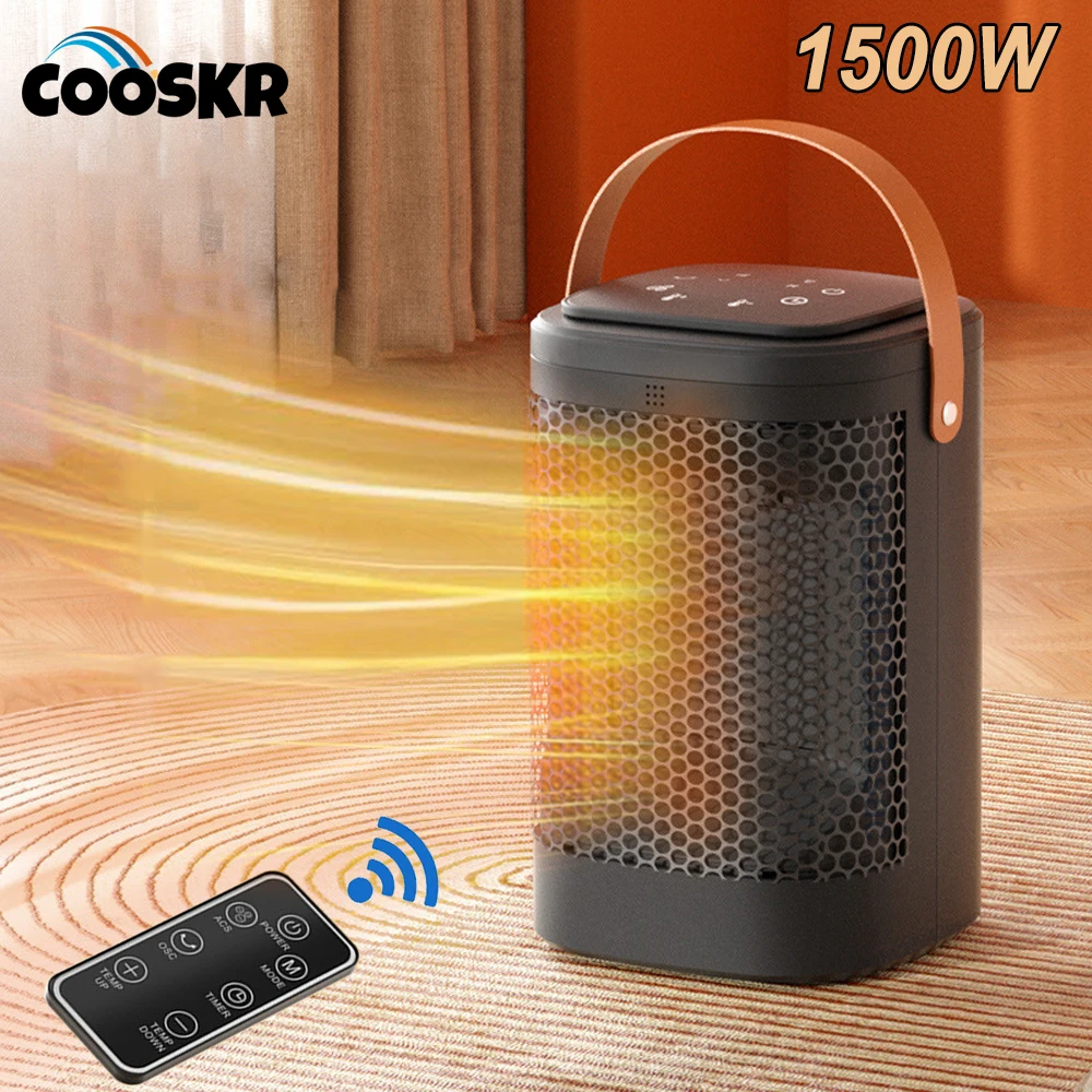 

Portable Electric Heater Hot Air Blower PTC Heating Fans Fixed Constant Temperature Shake Head Remote Control Heating Fans