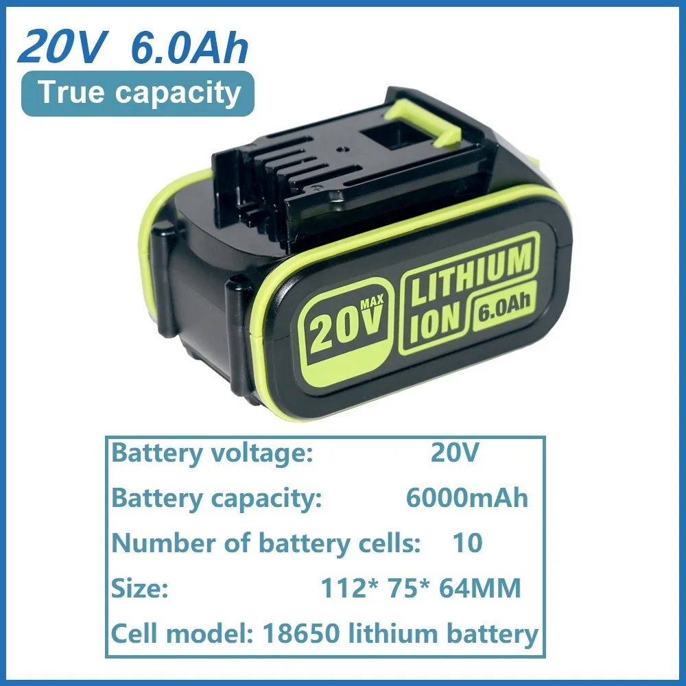 FOR WORX 20V 3Ah 6Ah 5Ah lithium battery FOR WORX 18V 20V WA3016 WA3023 WA3054 WA3027 WA3406 WU279 W