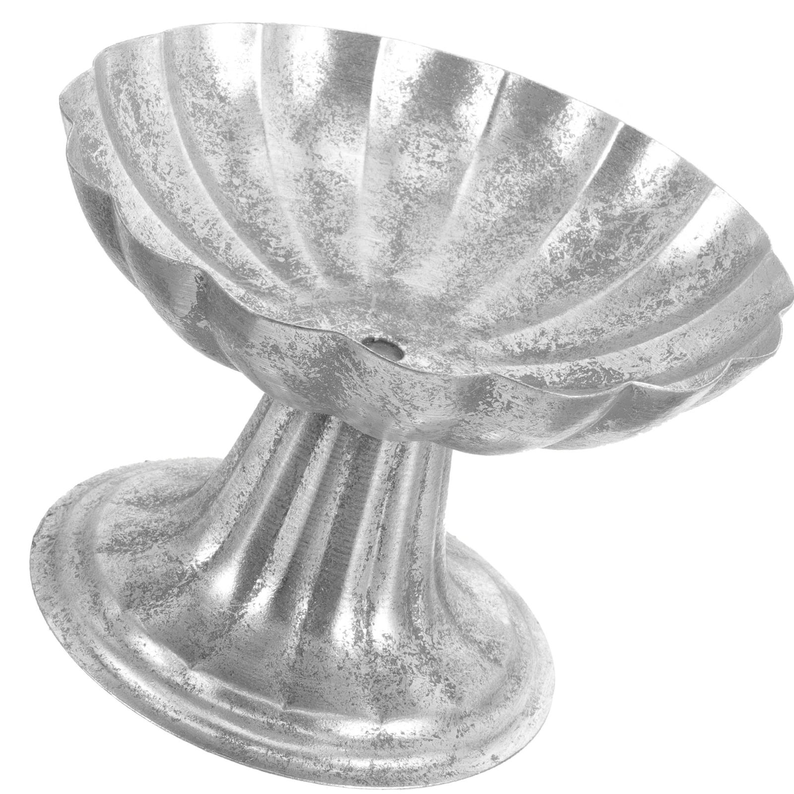 

Silver Metal Offering Plate Temple Fruit Tray Zinc Alloy Tribute Dish Small Compact Sacrifice Container Snack