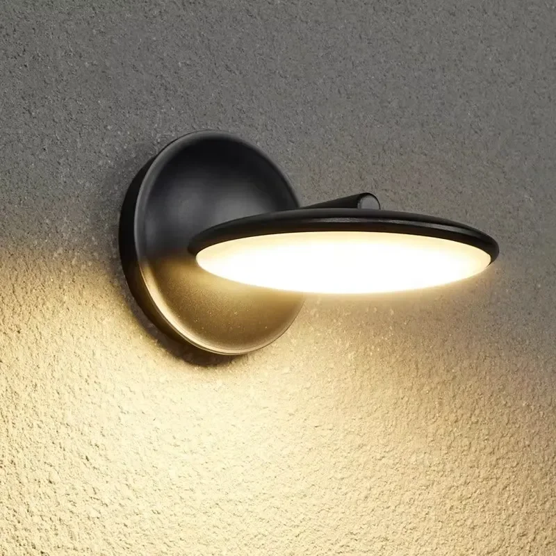 Modern minimalist design black IP65 waterproof LED outdoor wall lamp aluminum tube polycarbonate square garden villa