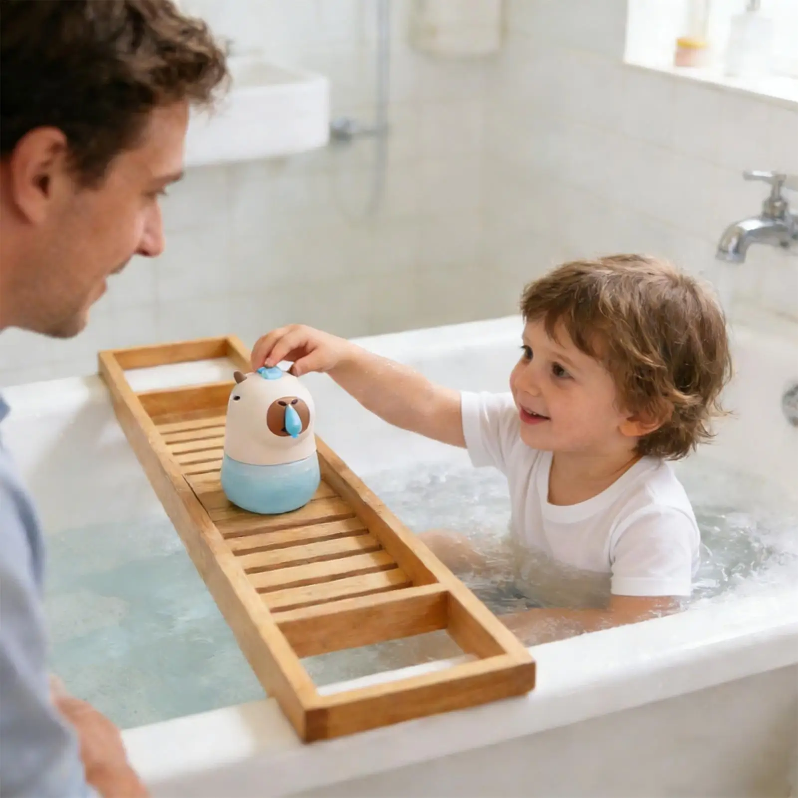 

Бесконтактный дозатор для жидкого мыла с дизайном капибары для дома, квартиры, общежития, ванной и кухни