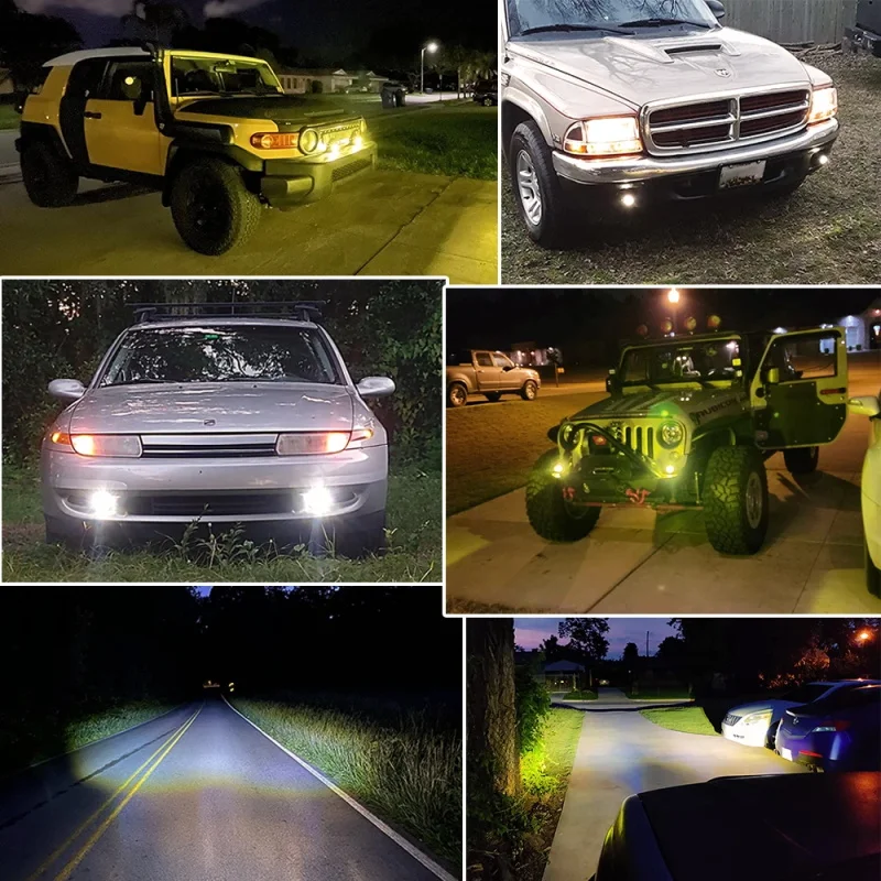 Night knight Motorcycle Auxiliary Spotlight Light Motorbike LED Headlight Bulbs External Moto Fog Lights TV Scooter Driving Lamp
