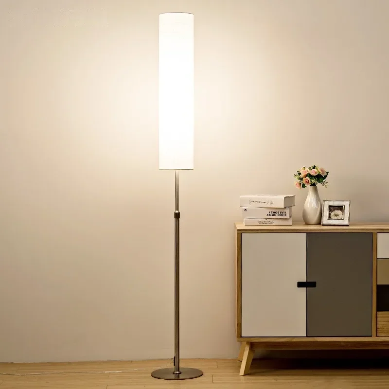 Minimalist Fabric Floor Lamp Living Room Bedroom Study Nordic Personality Creative LED Vertical Table Lamp E27 Bulb Holder