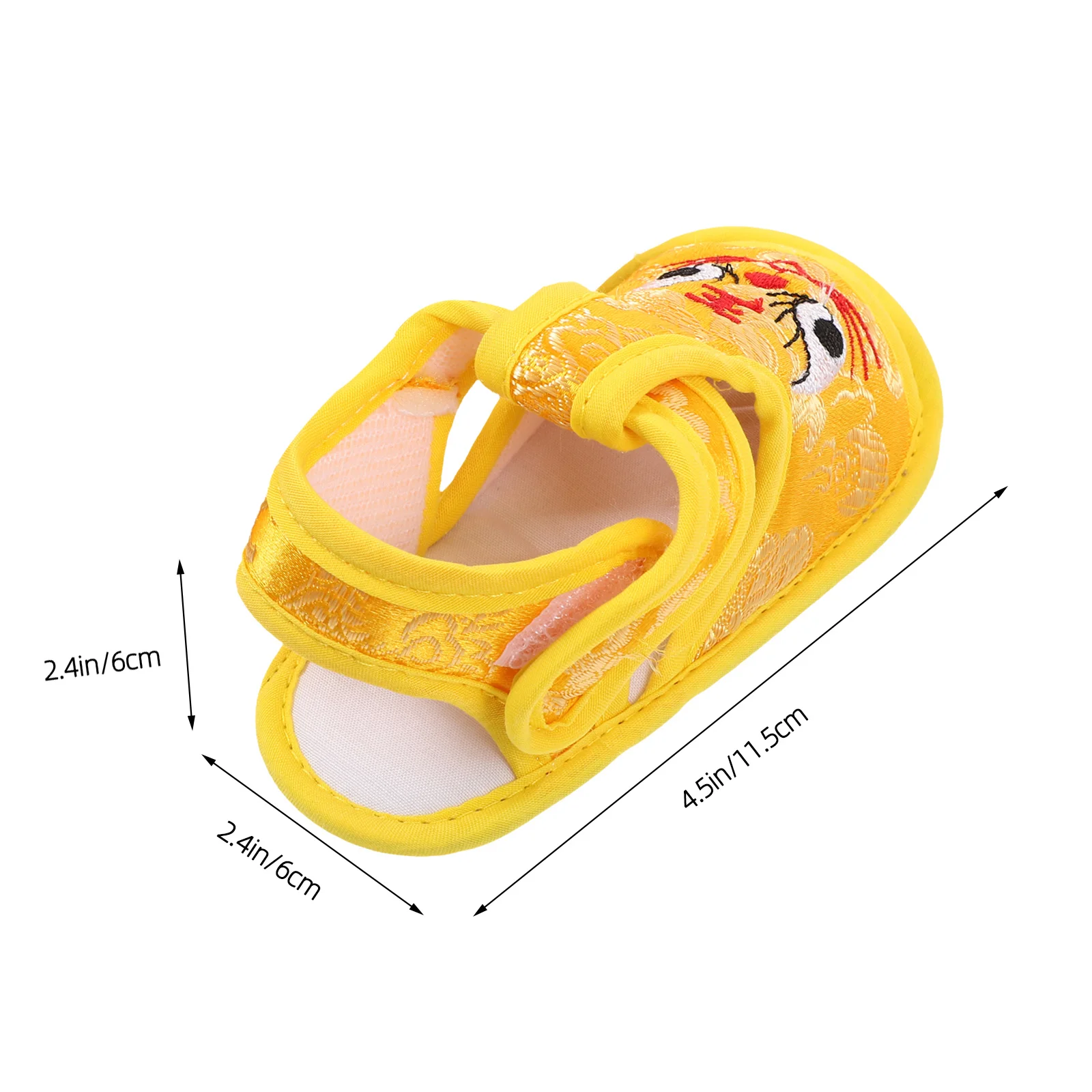 12 قطعة 1 زوج صنادل الرضع السنة الصينية الجديدة النمر رئيس الأحذية لينة الحرير تنفس طفل رضيع المشي الأحذية الفتيات حديثي الولادة #2