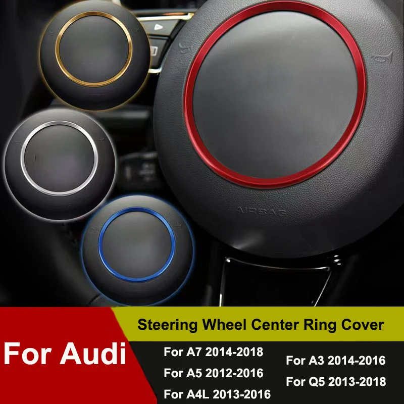 

Alloy Silver Steering Wheel Center Ring Cover Trim For Audi For A7 2014-2018 For A5 2012-2016 For A4L 2013-2016 For A3 2014-2016