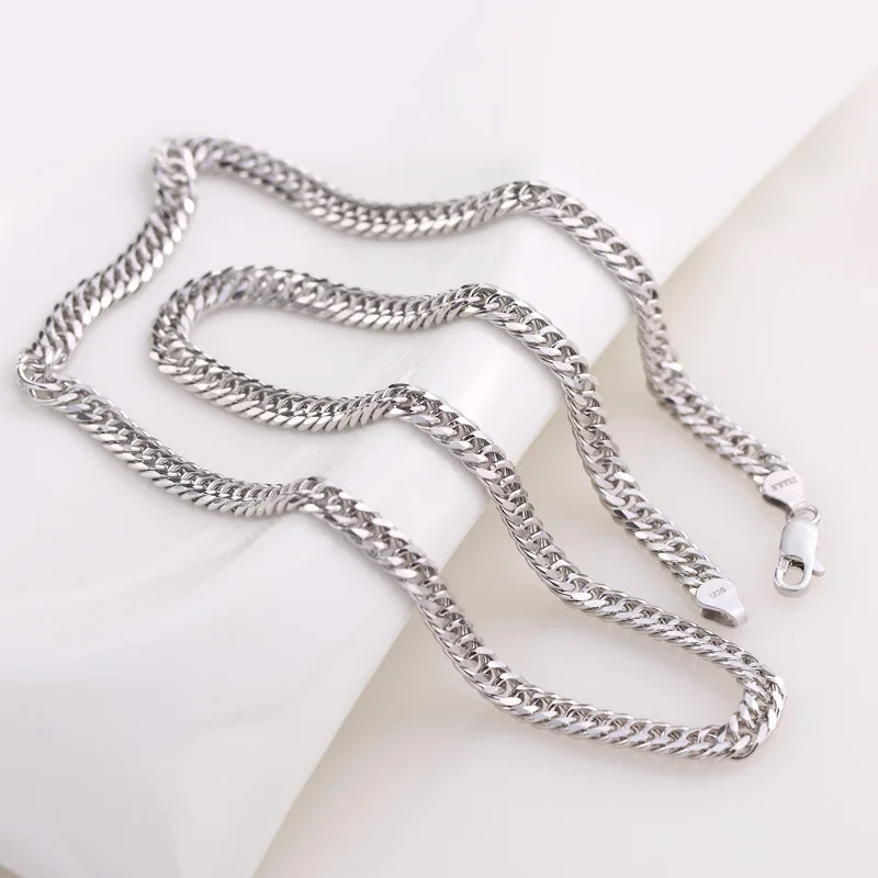 HOYON Miami Cuban Chain Pure S925 Sterling Silver Jewelry Real 925 Punk Hip Hop Men\'s Chopin Necklace Link Chain Neck Collares