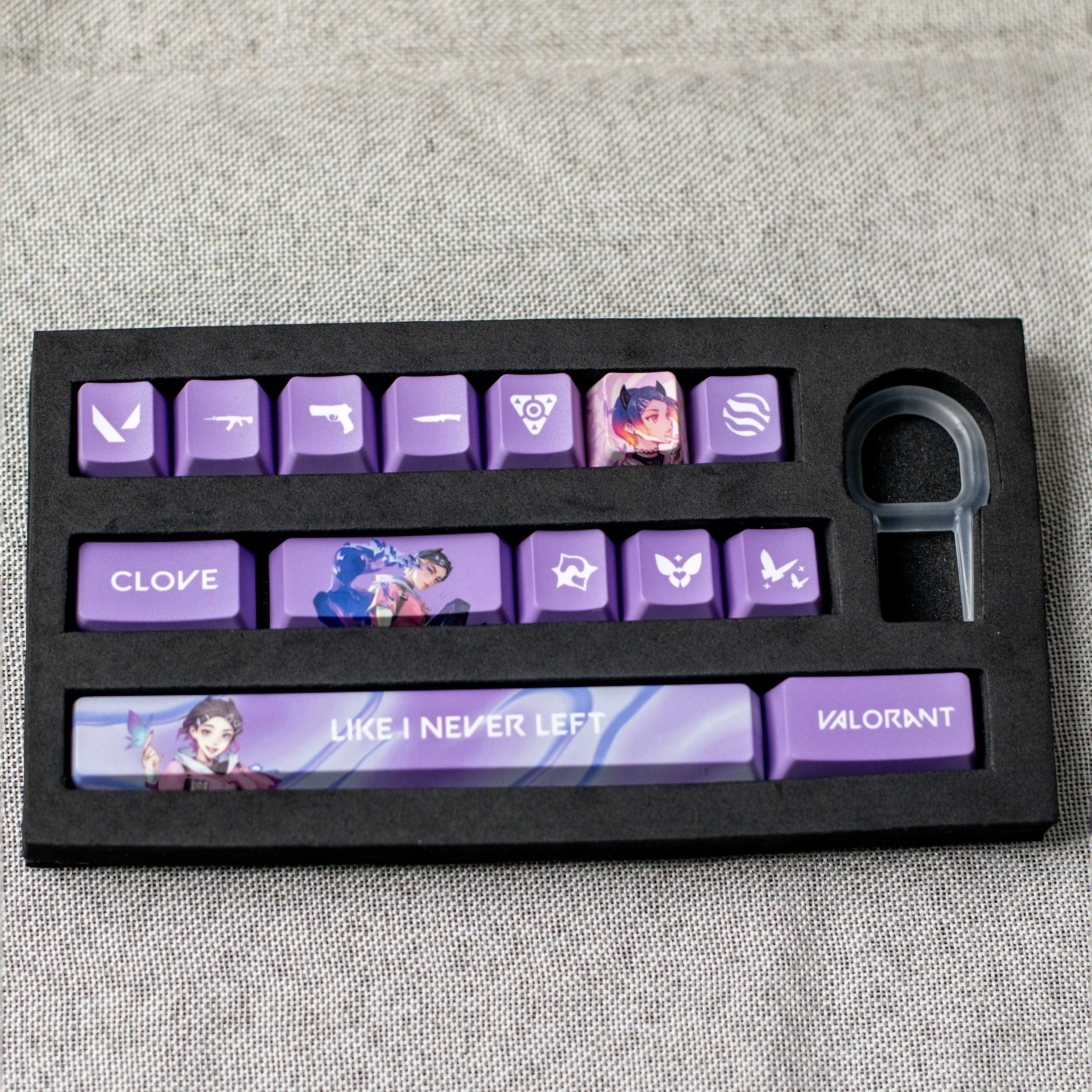 مجموعة أغطية مفاتيح Valorant مكونة من 14 مفتاحًا، أغطية مفاتيح لعبة هدية، أغطية مفاتيح pbt صبغ فرعية للوحات المفاتيح الميكانيكية #5