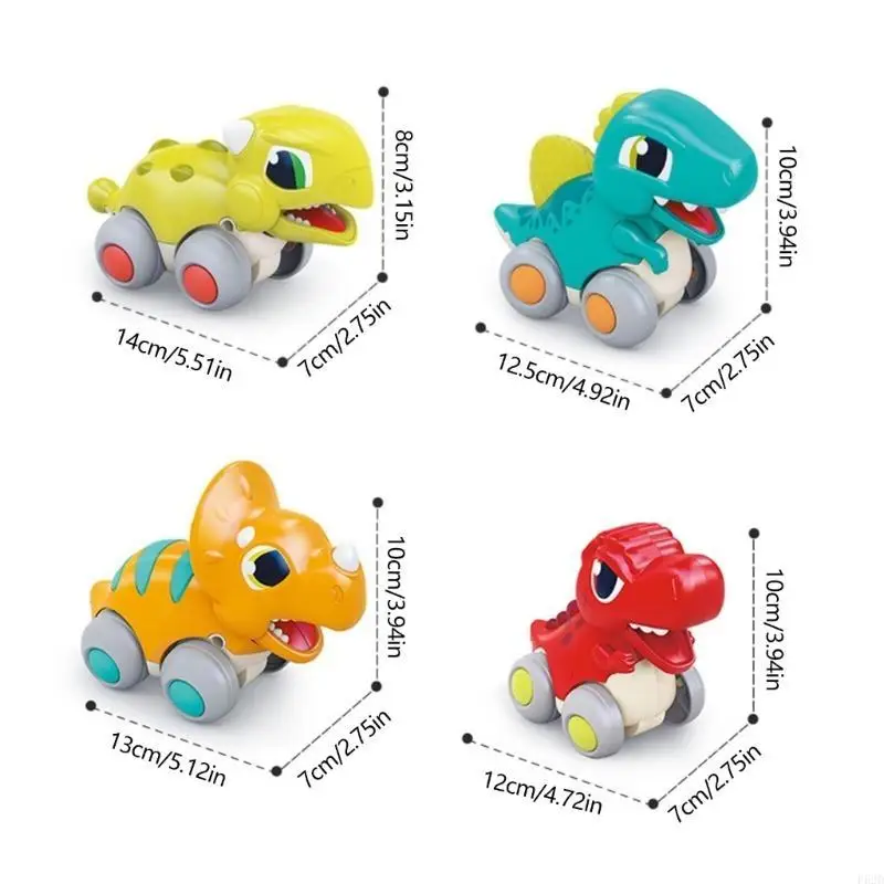 F62D Animal Cartoon Dinosaur Toy Pull Back Car Toy for Kids Gift Boy