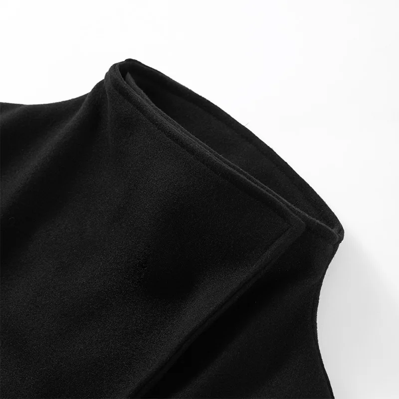 Eleganter Schicker Stehkragen-Wollmantel mit Langen Ärmeln, Einreihig, Locker Geschnitten, Warmer Wintermantel für Damen, Lässige Streetwear, Neu – Detail 11