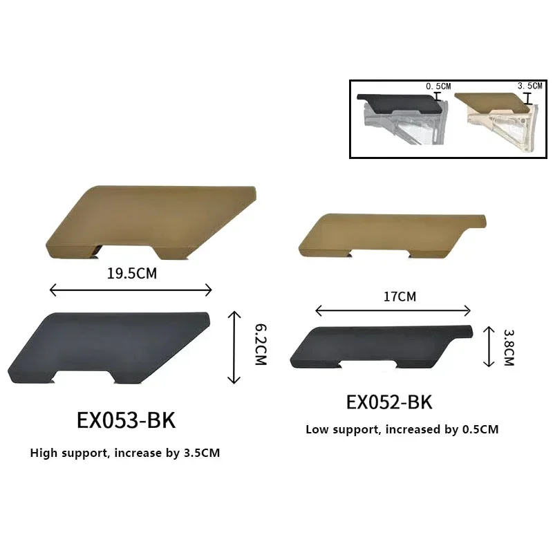 Tactical CTR Cheek Riser Low High Version For Non Gunstock Buttstock AR 15 M4 Stock Enhancer Airsoft Toy Gun Accessories