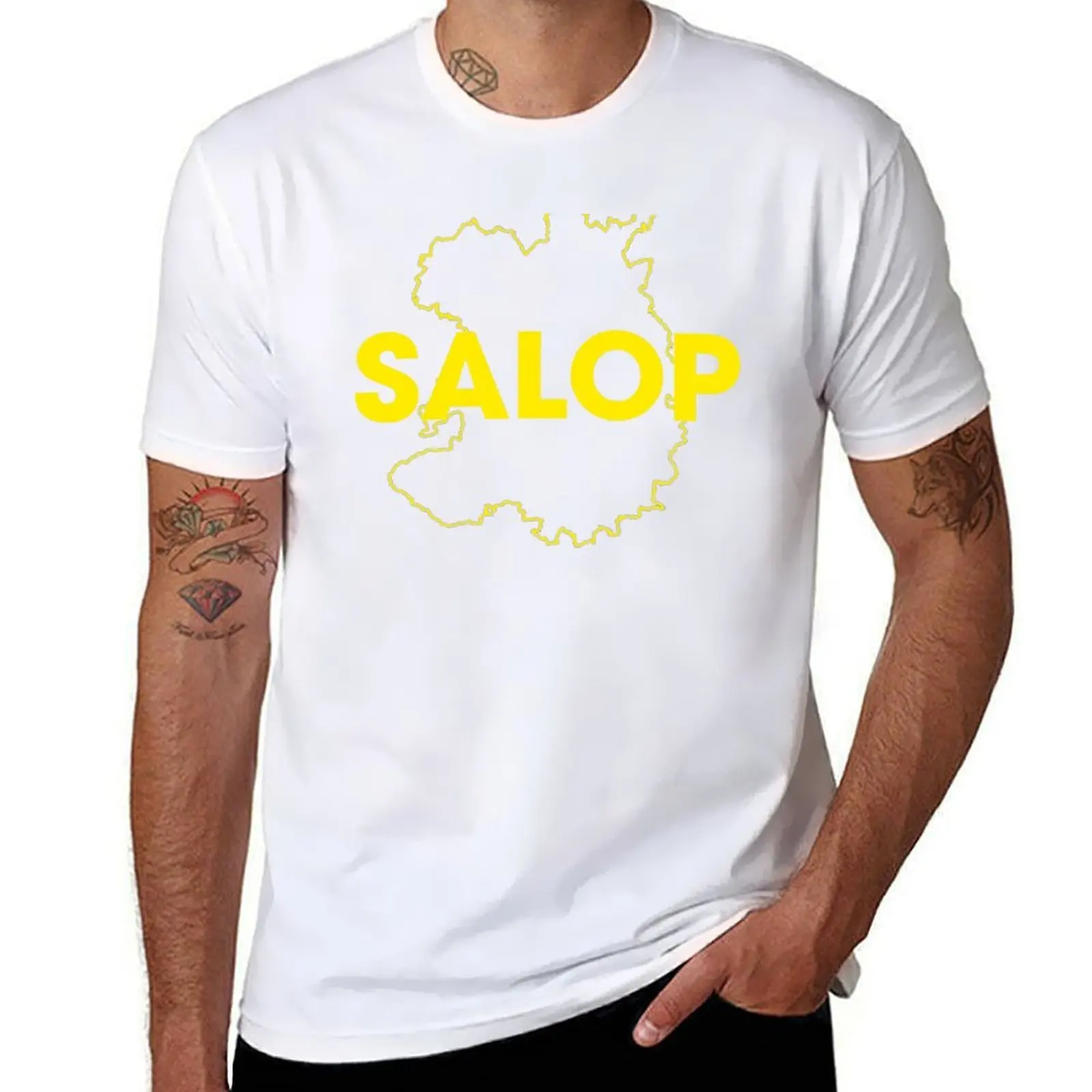 

Salop Map Logo - Yellow T-Shirt t shirts for man cotton funny anime t shirts for man T-Shirt