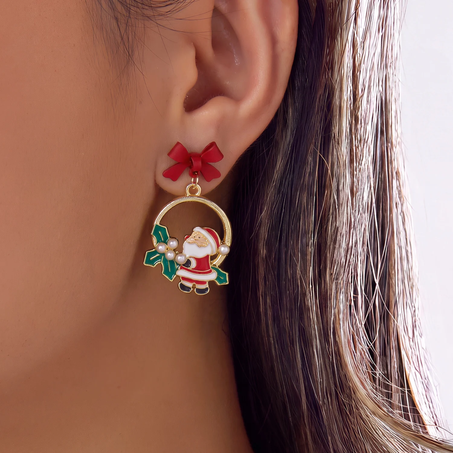 Minimalistische Weihnachtsbaum-Quasten-Ohrringe für Frauen, zarte Weihnachtsmann-Lebkuchenmann-Ohrringe, Weihnachtsparty-Schmuck-Accessoires – Detail 4
