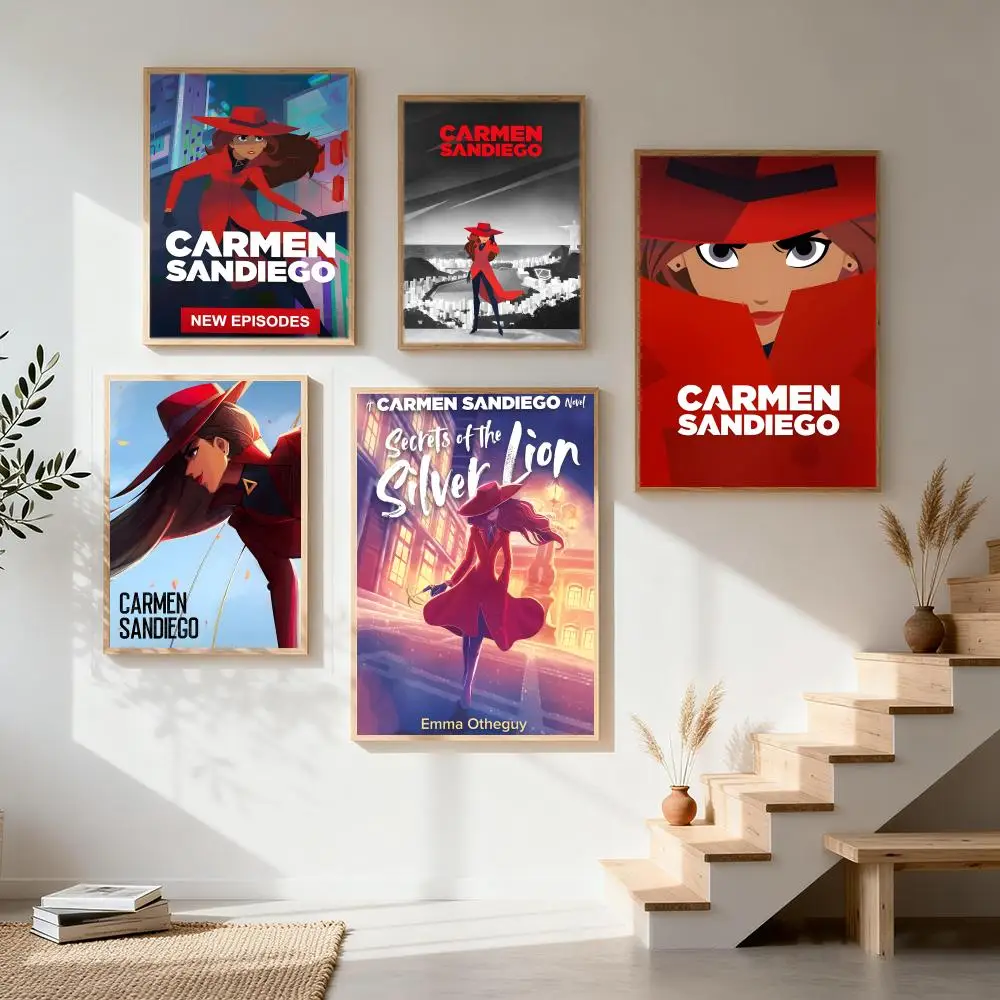 Póster de aventura de Carmen Sandiego, gran oferta, póster HD, arte de pared, decoración nórdica de alta calidad para el hogar, sala de estar